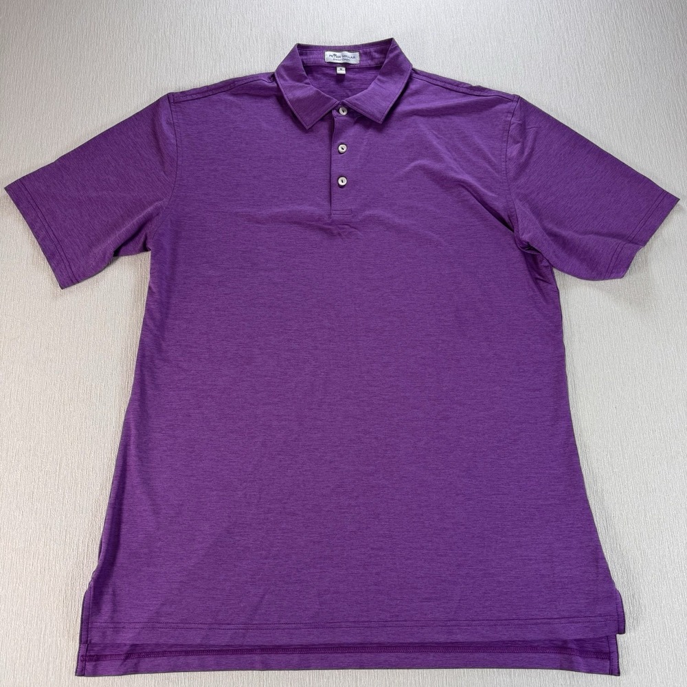 Peter Millar Summer Comfort Golf Polo Shirt Mens M Purple Short Sleeve Polyester